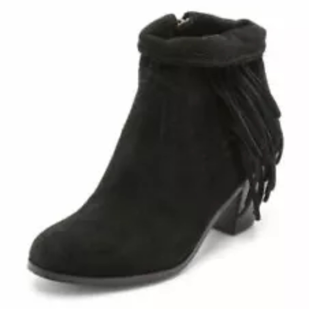 Sam Edelman Louie Ankle BOOTS black suede Fringe Bootie Boot new 13 western zip - Picture 2 of 12